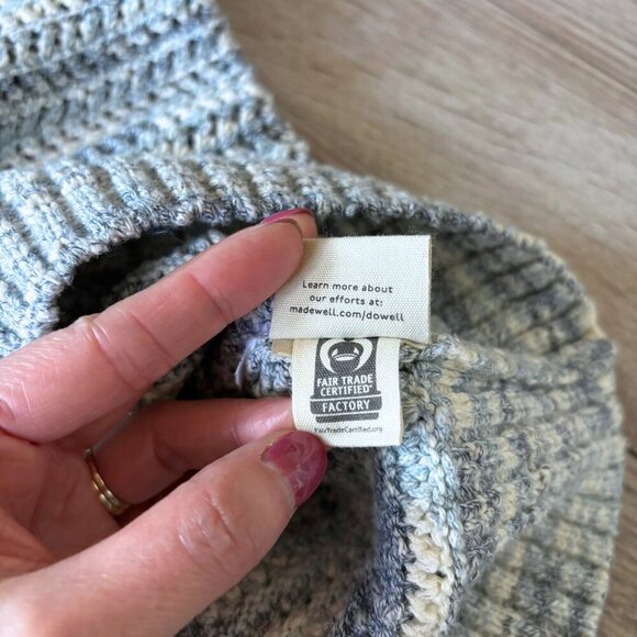 Madewell Open-Stitch Knit Pullover Sweater in Blue Space-Dye Womens XS Boho - Picture 6 of 11